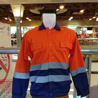 Baju Safety Kombinasi Orange Lengan Panjang 