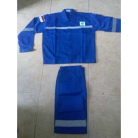 Baju Safety Setelan Lengan Panjang  Plus Logo Bendera Dan K3 / Seragam Safety Poyek