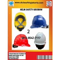 Helm Keselamatan Merek Krisbow Warna Putih Biru Merah Kuning