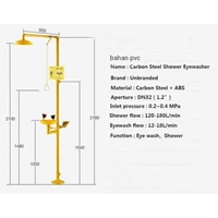 gsj Pusat Emergency Eyewash Shower Bahan PVC