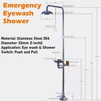 epg g Pusat Eyewash Shower Dengan Bahan Stainless Steel 304