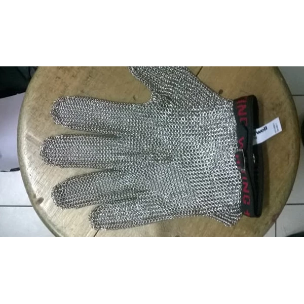 Sarung Tangan Baja 5-Jari / Stainless Metal Mesh Glove