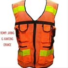  6 Nets Safety Vest Orange Green Pockets 3