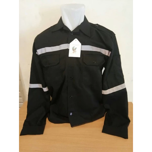 Xsis Black Long Sleeve Safety Work Shirt