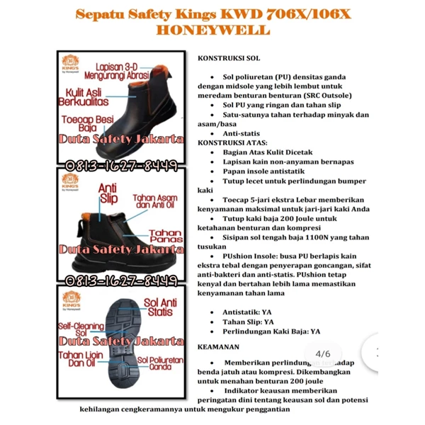 Kings Safety Shoes KWD 706X/ 106X HONEYWELL